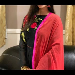 Black floral anarkali